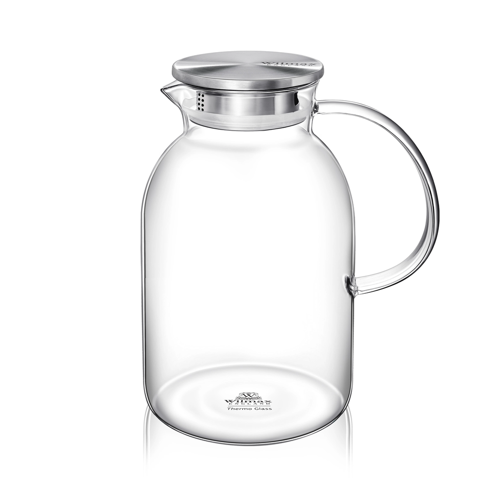 ALghafa, Glass Teapot, Black Side Hand and Steel Lid 