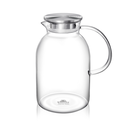 ALghafa, Glass Teapot, Black Side Hand and Steel Lid 