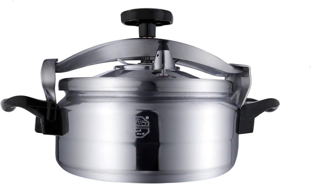 ALSAIF Aluminum Pressure Cooker Short Height Size: 17 Liter, Color: Silver Model: K99917