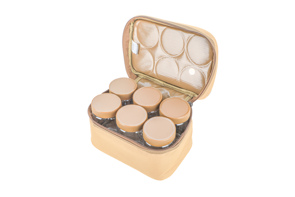 Alghafa, bag of 6 spice boxes,450 ml, khaki