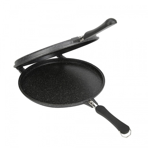 [DPC-0028B-36CM] دي بي تي، مقلاة مزدوجة، مقلاة شواء مزدوجة، اسود، مقاس 36 سم