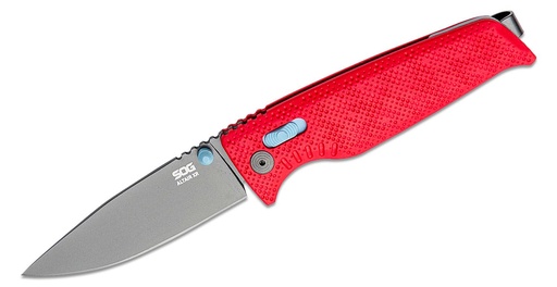 SOG Altair XR Folding Knife 3.19" 154CM Black TiNi Drop Point Blade, Canyon Red GRN Handles - XR Lock, AXIS/Crossbar Lock - 12-79-02-57