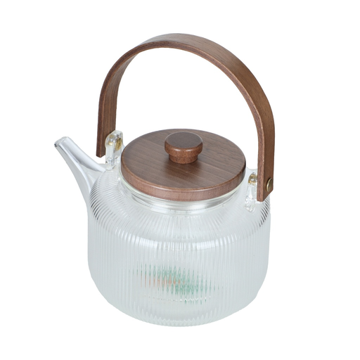 Al-Ghafah is a glass jug with a wooden handle and a strainer