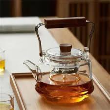 [GP-003-1.150L] Al-Ghafa glass jug with gilded wooden handle, 1.150 litres