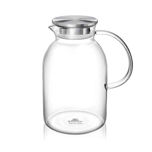 [GAFA-TPG-002] ALghafa, Glass Teapot, Black Side Hand and Steel Lid 