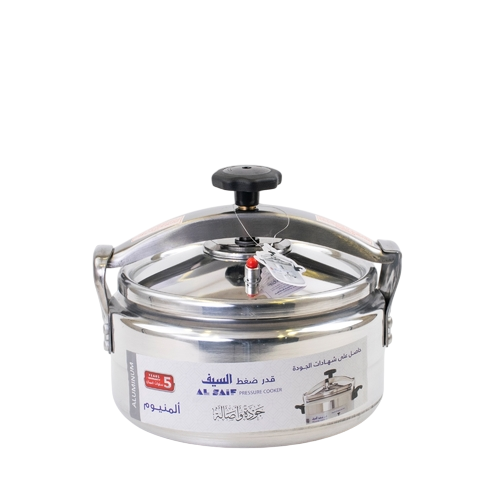 [K99908] AL SAIF Aluminum Pressure Cooker Short Height Size: 8 Liter Color: Silver Model: K99908