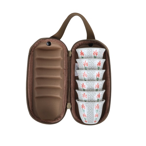 [GHB-0010W-A1] Anti-Shock Mugs Bag, Coffee Mugs Bag, , 80ML, Wooden 6*80ML