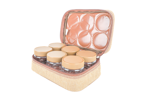 [GH10139A(W)] Al-Ghafah, a bag of 6 spice boxes, 300 ml, wooden color