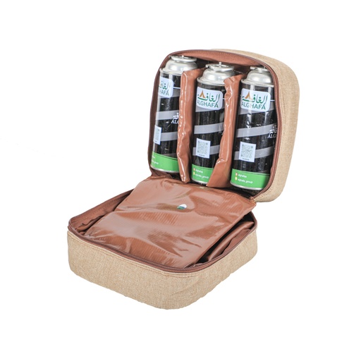 [AYS 1531 W] Alghafa, bag for 6 gas cylinders 220 grams, wooden.