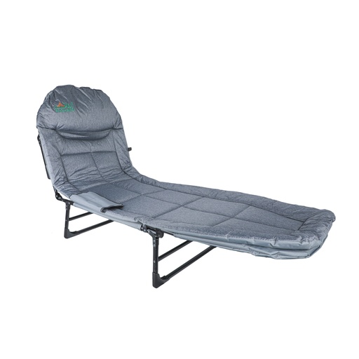 [19061-10] Al-Ghafa, Single Folding Bed, Foldable Lunch Break Bed for Office, Thickening Simple Companion Bed - Five-Speed ​​Backrest [With Side Pockets] Can Hold 660 Pounds (Grey)