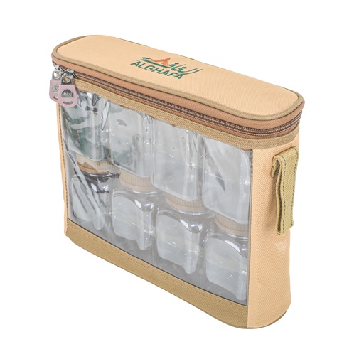 [GH10691(K)] ALGHAFA, 8 spice boxes bag 350 ml khaki