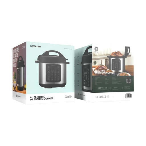 [GNEPCOKR6LBK] Green Lion 6L Electric Pressure Cooker - Black
