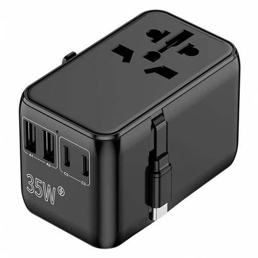 [TVL003] Al-Ghafa, PD 35W international travel adapter with storage case
